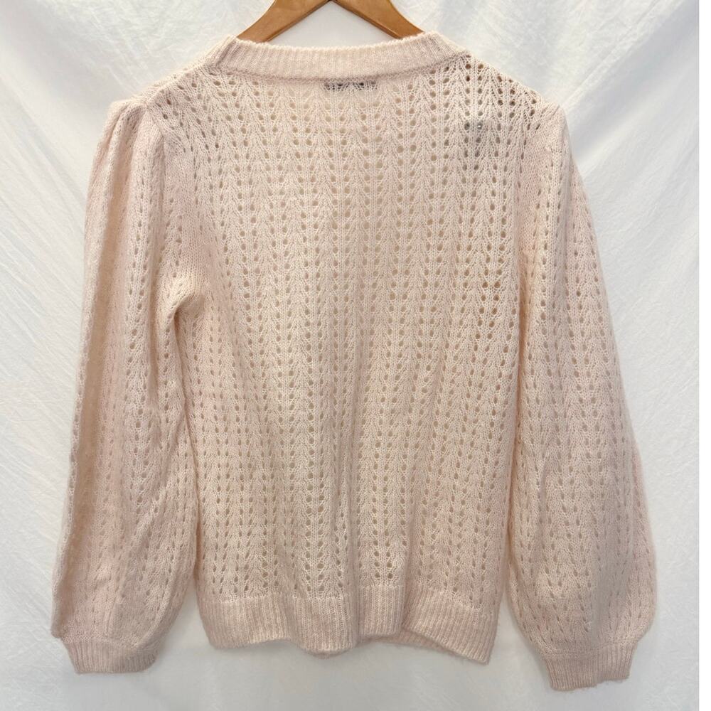 RAGDOLL LA Mohair Blend A Fuzzy Light Pink Pullover Sweater XS - Picture 5 of 8